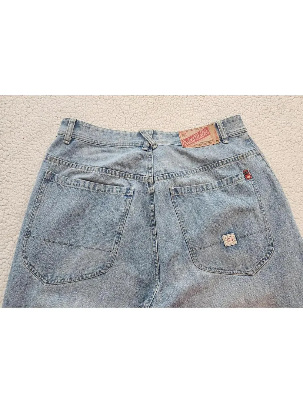 Vintage Ecko Unltd Jeans 40x32 Light Wash Baggy Y2K Raw Denim Skater Cotton RARE